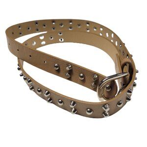 WOMENS Beige Studded Long Belt